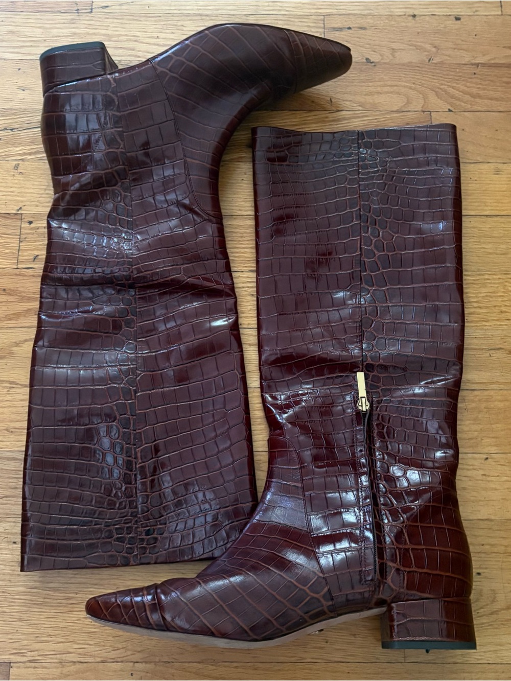 Veronica Beard Brown Croc Boots Size 12